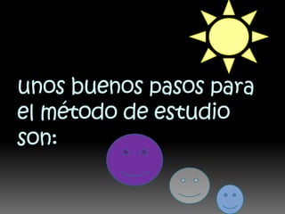 unos buenos pasos para el método de estudio son: