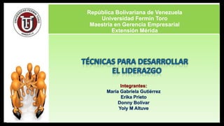 República Bolivariana de Venezuela
Universidad Fermín Toro
Maestría en Gerencia Empresarial
Extensión Mérida

 