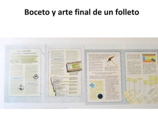 Boceto y arte final de un folleto 
 