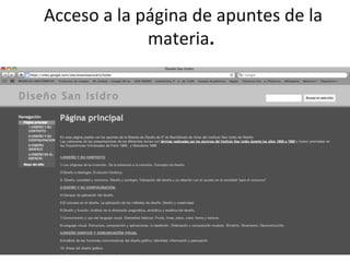 Acceso a la página de apuntes de la 
materia. 
 