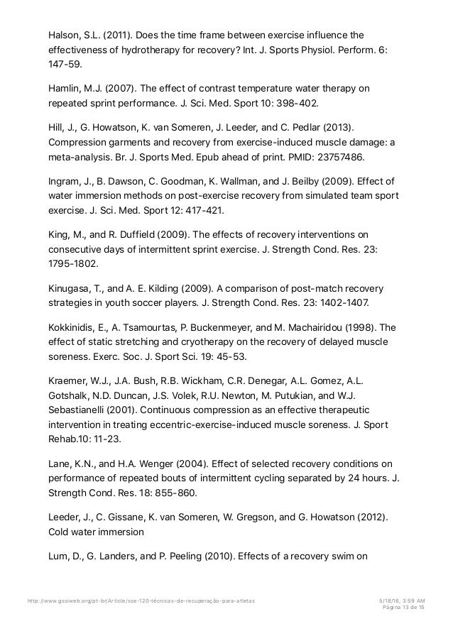 Tecnicas De Recuperacao Para Atletas