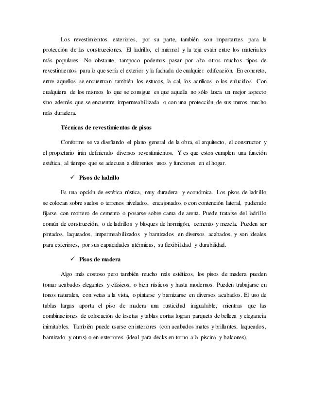 Tecnicas de revestimientos de pisos y paredes