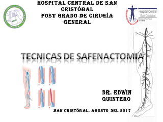 Dr. EDwin
QuintEro
San CriStóbal, aGoSto DEl 2017
HoSPital CEntral DE San
CriStóbal
PoSt GraDo DE CiruGÍa
GEnEral
 