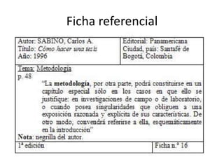 Ficha referencial
 