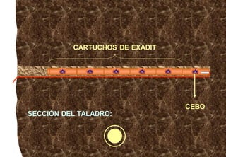 CARTUCHOS DE EXADIT
CEBO
SECCIÓN DEL TALADRO:
 