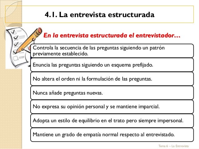 Como Hacer Una Entrevista Estructurada