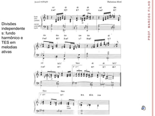 P R O F. M A R C O S F I L H O
Divisões
independente
s: fundo
harmônico e
TES em
melodias
ativas
 