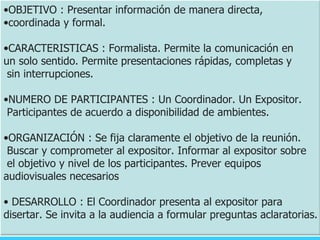 <ul><li>OBJETIVO : Presentar información de manera directa,  </li></ul><ul><li>coordinada y formal.  </li></ul><ul><li>CAR...