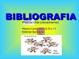 <ul><li>Pascual Chile Letona(Internet) </li></ul><ul><li>Nuevo Leng uaje   8 ,9,10 y 11 </li></ul><ul><li>Editorial Santi ...