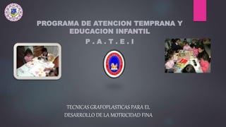 PROGRAMA DE ATENCION TEMPRANA Y
EDUCACION INFANTIL
P . A . T . E . I
TECNICAS GRAFOPLASTICAS PARA EL
DESARROLLO DE LA MOTRICIDAD FINA
 