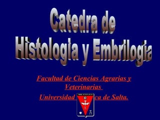 Facultad de Ciencias Agrarias y
         Veterinarias
 Universidad Católica de Salta.
 