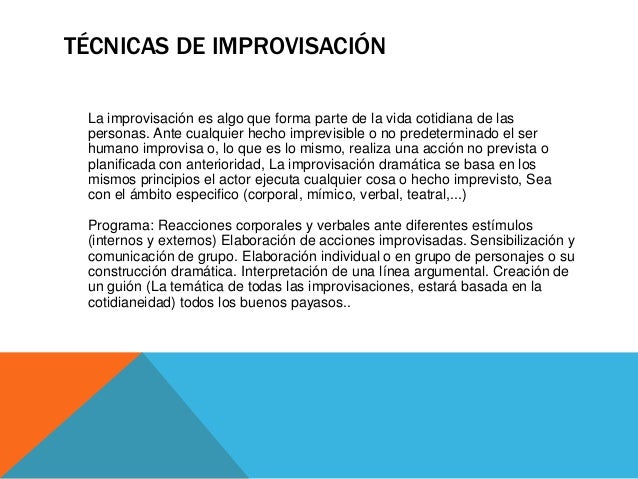 Tecnicas teatrales