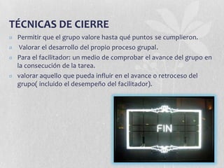 El retratoTÉCNICAS DE RELAJACIÓNExisten formas diferentes de buscar la relajación, su objetivo es: liberar tensiones al enseñar a relajarse. Es importante utilizar un tono de voz pausado, moderado, y que se tome todo su tiempo. Ejemplo: respirar lento y profundo, cerrar los ojos e imaginar que estas en la playa.