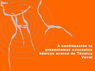 A continuación te presentamos conceptos básicos acerca de Técnica Vocal 