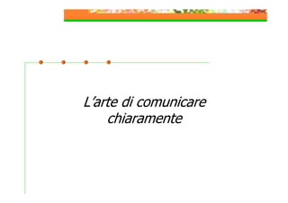 L’arte di comunicare
chiaramente

 
