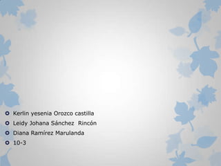  Kerlin yesenia Orozco castilla
 Leidy Johana Sánchez Rincón
 Diana Ramírez Marulanda
 10-3
 