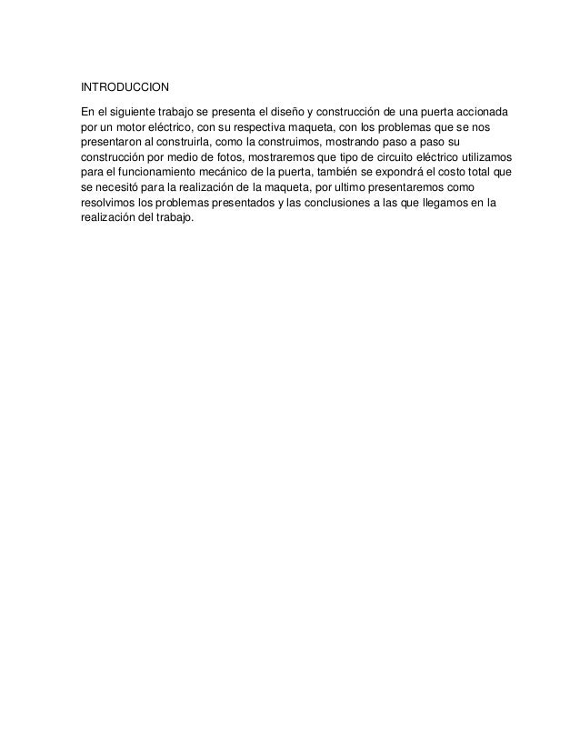 Informe sobre la construcción de una maqueta.