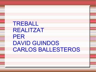 TREBALL
REALITZAT
PER
DAVID GUINDOS
CARLOS BALLESTEROS
 