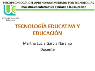 Martha Lucia García Naranjo
Docente
 