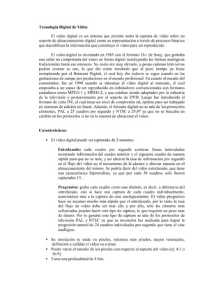 Tecnología Digital De Video