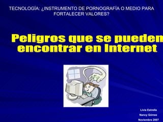 Peligros que se pueden  encontrar en Internet 