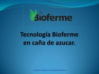 Tecnología Biofermeen caña de azucar. Material Confidencial  Propiedad de Bioferme 