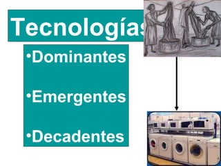 Tecnologías
•Dominantes
•Emergentes
•Decadentes

 