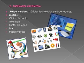 








Rasgo Principal: Múltiples Tecnologías sin ordenadores.
Medios:
Cintas de audio
Televisión
Cintas de video
Fax
Papel Impreso

 