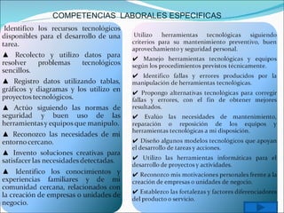 COMPETENCIAS  LABORALES ESPECIFICAS 