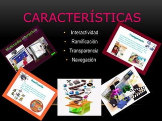CARACTERÍSTICAS
• Interactividad
• Ramificación
• Transparencia
• Navegación
 