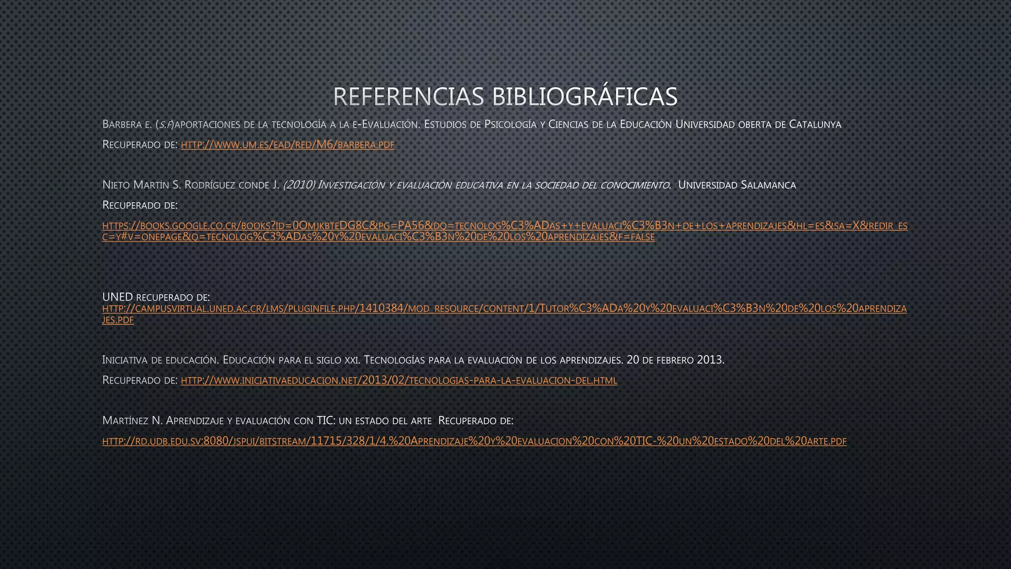 Tecnologías en el proceso de evaluación de los | PPTX