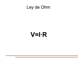 Ley de Ohm  V=I·R  