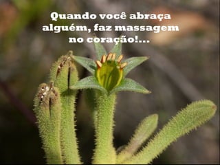 o
     Quando você abraça
    alguém, faz massagem
        no coração!...
 