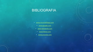 BIBLIOGRAFIA


 • www.rincondelbago.com
    • www.google.com
  • www.Wikipedia.com
    • www.Yahoo.com
   • www.youtube.com
 