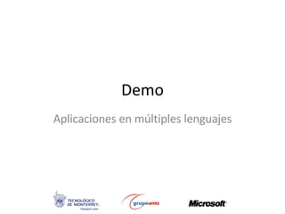 Demo Aplicaciones en múltiples lenguajes 