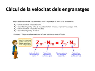 Càlcul de la velocitat dels engranatges
 