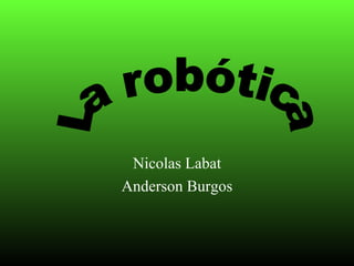 Nicolas Labat Anderson Burgos La robótica 