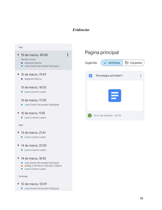 Evidencias
18
 