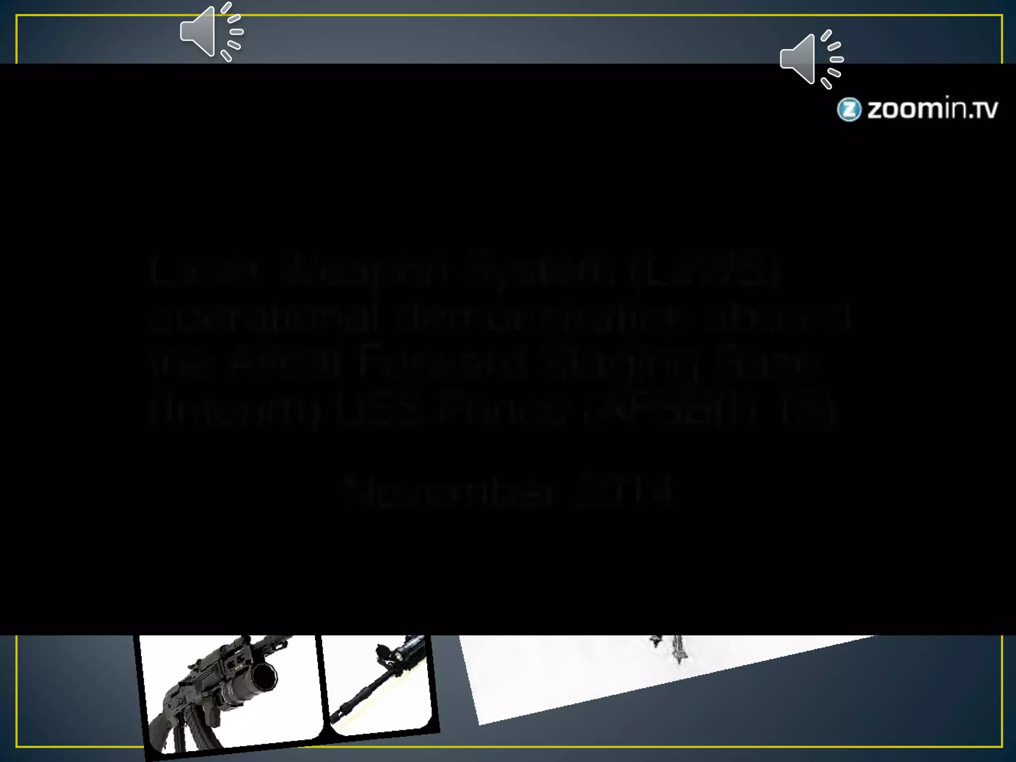 • Laser, este potente láser verde se utiliza principalmente
para evitar el fuego amigo, pero también puede ser
utilizado como fuego directo contra aviones, además un
dispositivo no identificado que emite frecuencias de radio
que hacen que la gente se sienta enferma.
 