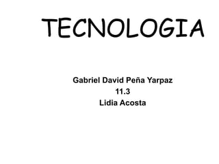 TECNOLOGIA
Gabriel David Peña Yarpaz
11.3
Lidia Acosta
 