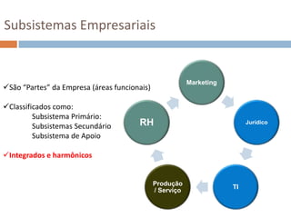 Classificação dos Sistemas – Resumindo TudoConceitualmente sistemas são classificados quanto sua... 