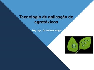 Eng. Agr., Dr. Nelson Harger
Tecnologia de aplicação de
agrotóxicos
 
