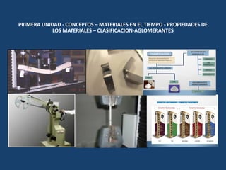 PRIMERA UNIDAD - CONCEPTOS – MATERIALES EN EL TIEMPO - PROPIEDADES DE
LOS MATERIALES – CLASIFICACION-AGLOMERANTES
 