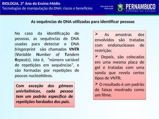 Dna Risc Tecnologia de manipulação do DNA riscos e benefícios.ppt