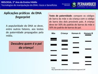 Dna Risc Tecnologia de manipulação do DNA riscos e benefícios.ppt
