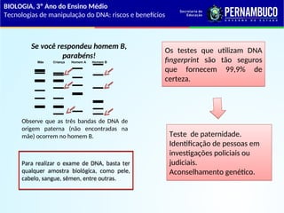 Dna Risc Tecnologia de manipulação do DNA riscos e benefícios.ppt