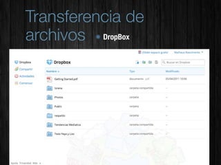 Transferencia de
archivos DropBox
 
