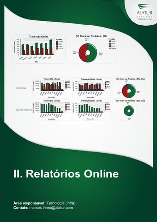 II. Relatórios Online
Área responsável: Tecnologia (infra)
Contato: marcos.irineu@alatur.com

 