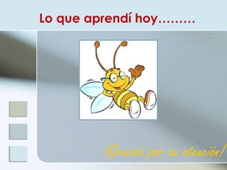 Lo que aprendí hoy……… !Gracias por su atención! 
