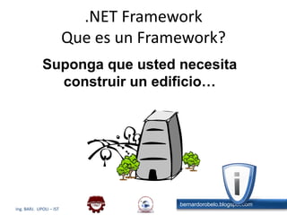.NET FrameworkQue es un Framework?Suponga que usted necesita construir un edificio…